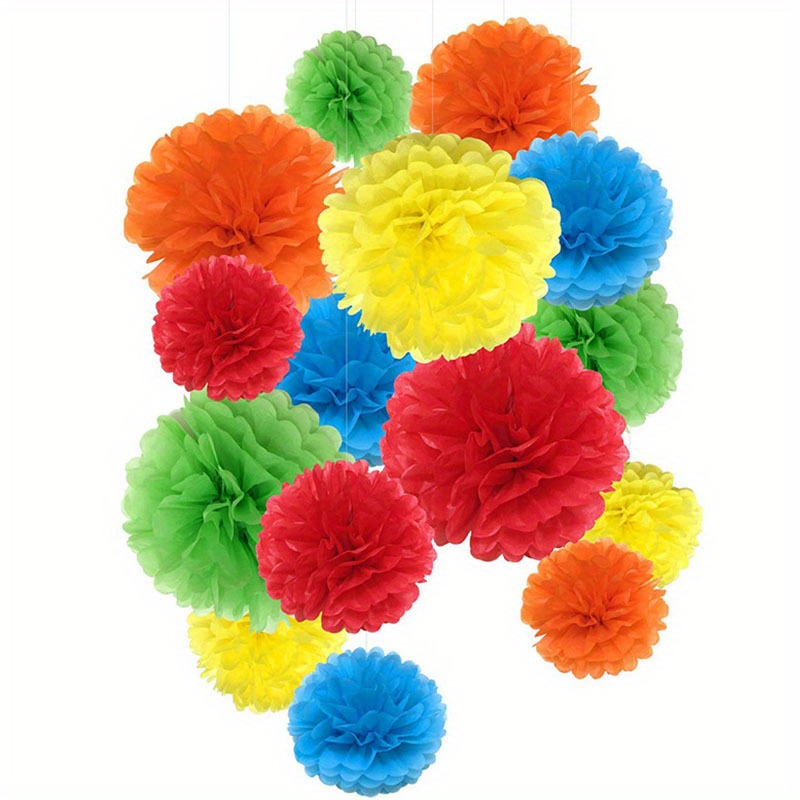 15pcs 25cm(10inch) Teal Green Tissue Paper Pom Poms Wedding Party