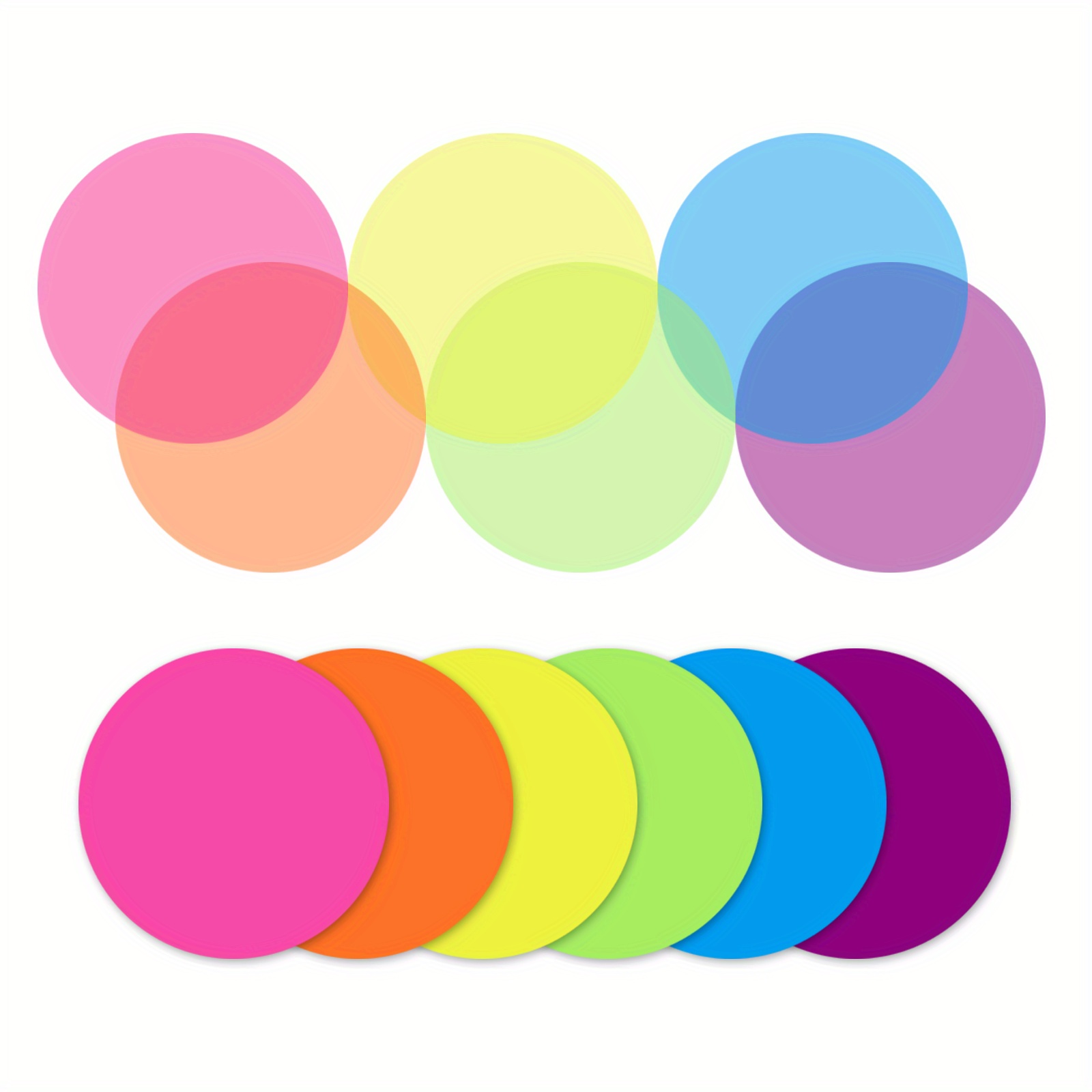 Transparent Sticky Notes Bright Neon Round Clear Sticky Tabs - Temu