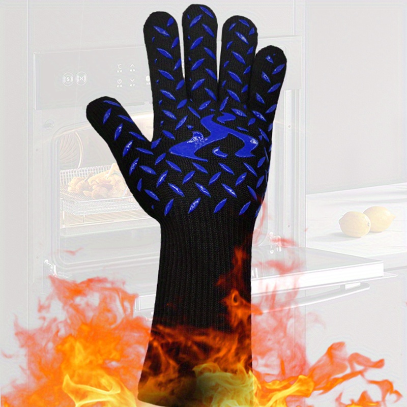 UBeesize Guantes de barbacoa, guantes de parrilla resistentes al calor de  1472 °F, guantes de horno resistentes al fuego resistentes a los cortes  para