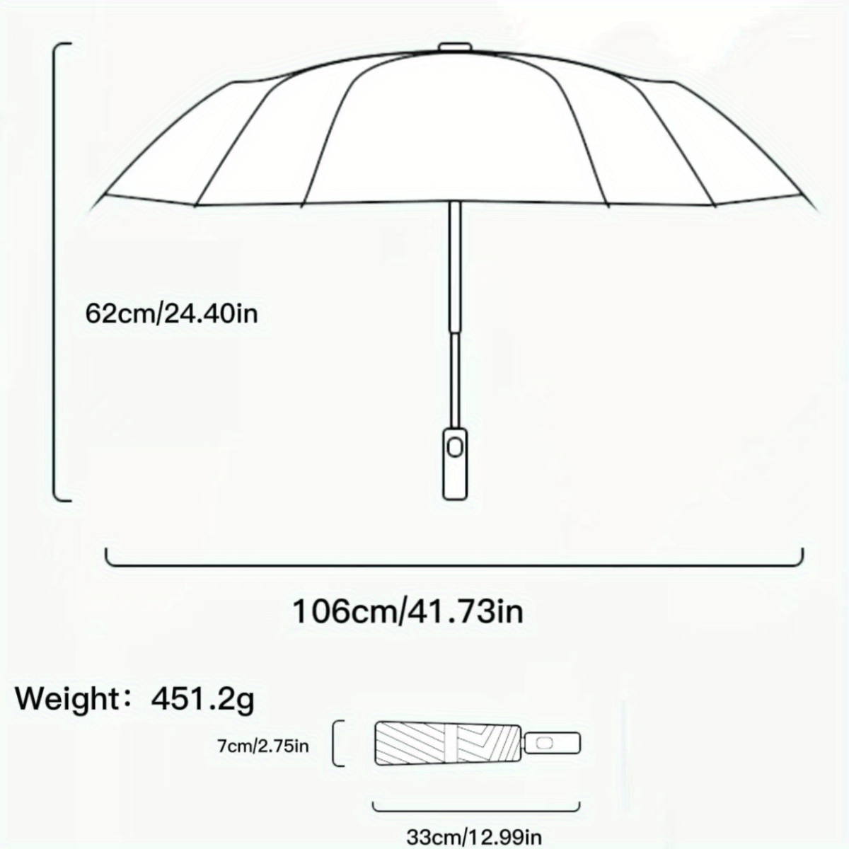 Windproof Automatic Travel Umbrella Portable 12 Ribs Folding - Temu Norway