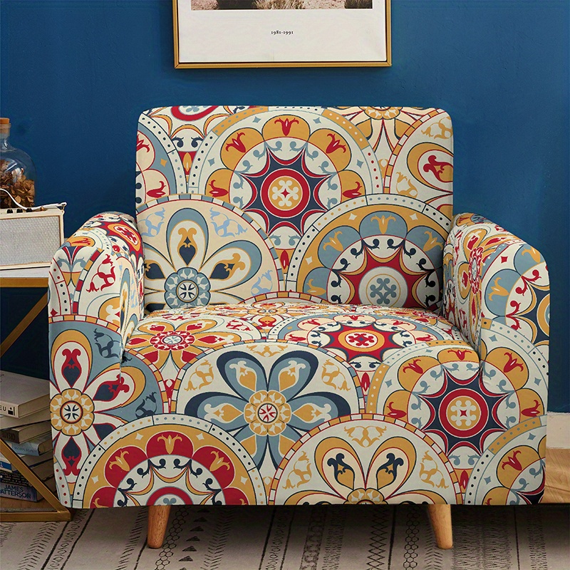 Classic Boho Milk Silk Printed Sofa Slipcover