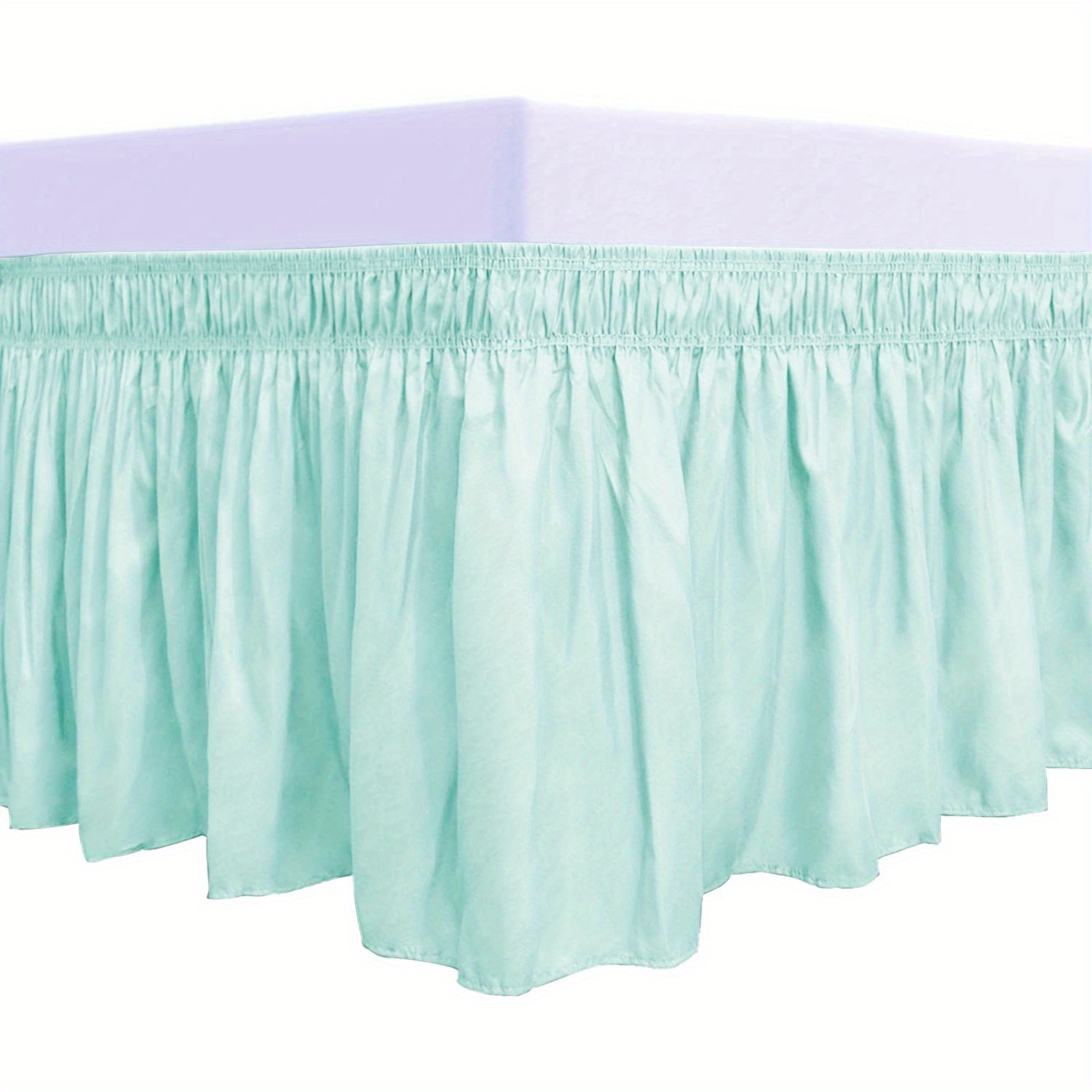 Solid Color Bed Skirt Elastic Adjustable Bedroom Living Room - Temu