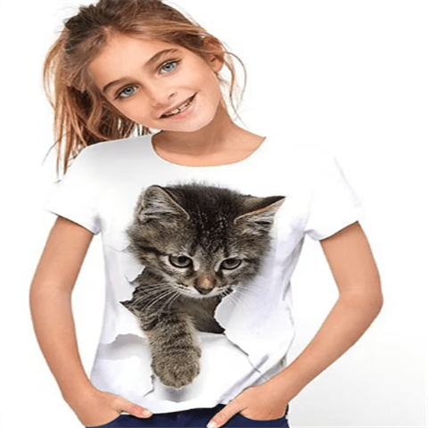 Girls Vintage Kitten 'm A Pretty Girl Graphic T shirt - Temu Australia