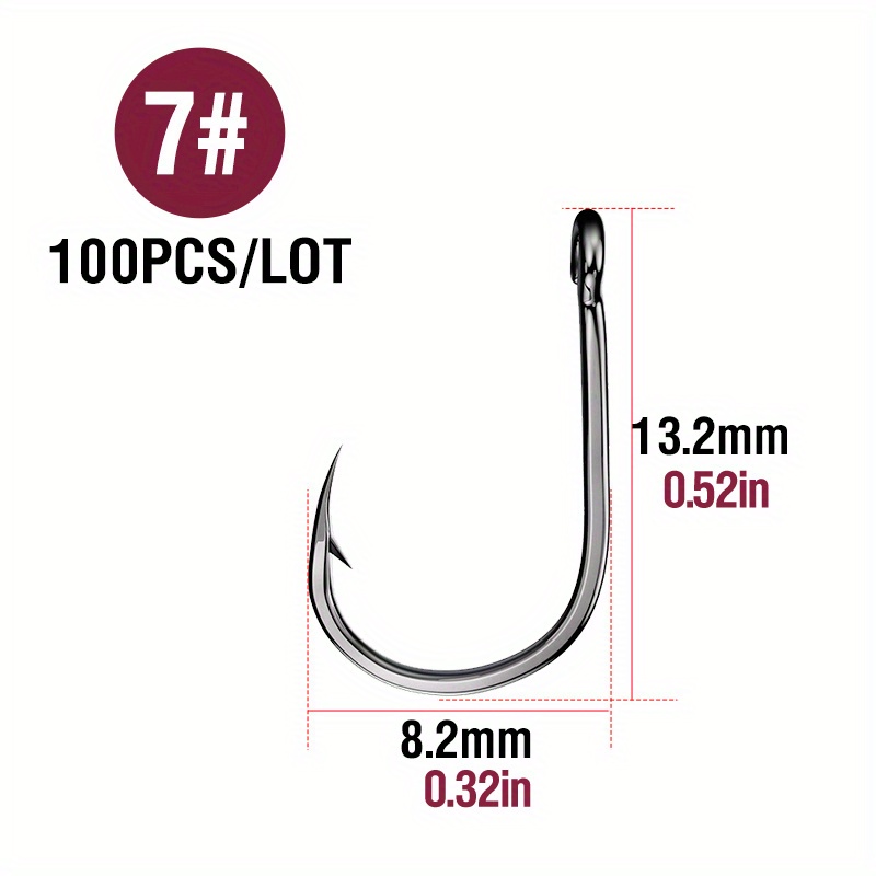 Fish Hooks 100pcs Barbed Hook High Carbon Steel Carp Hook Single