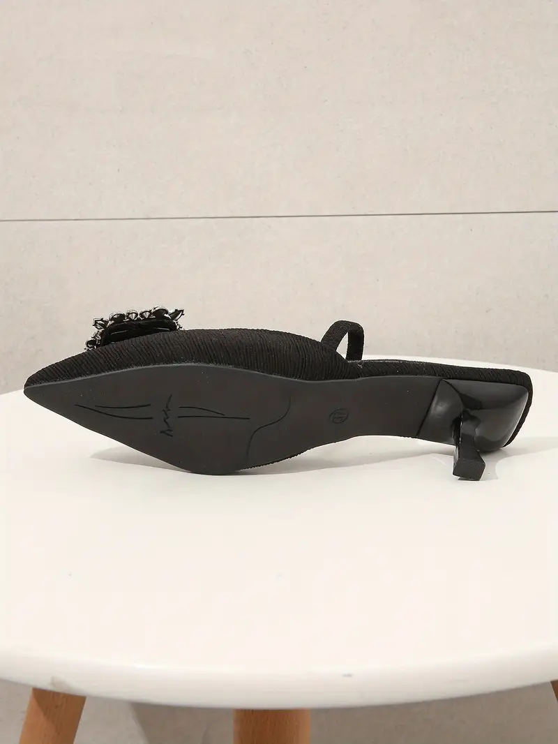 Women's Decor Kitten Heels Elegant Pointed - Temu
