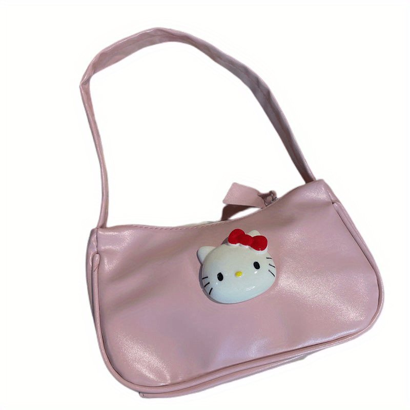 Hello Kitty Pattern Baguette Bag, Trendy Zipper Underarm Bag, Stylish Shoulder  Bag - Temu Germany