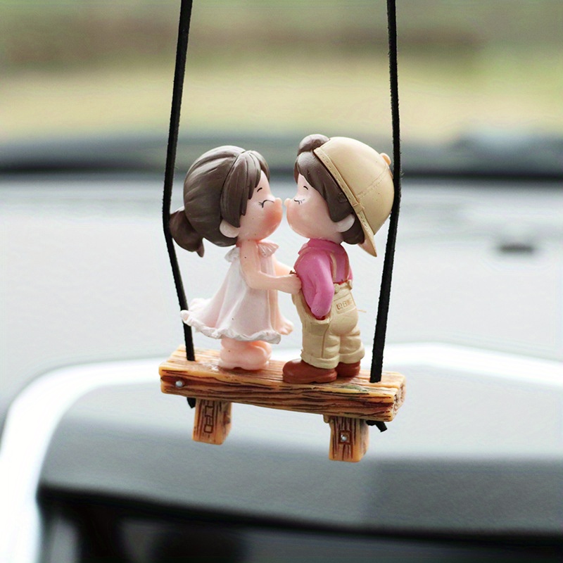 Car Cute Couple Ornaments Kiss Couple Car Interior - Temu