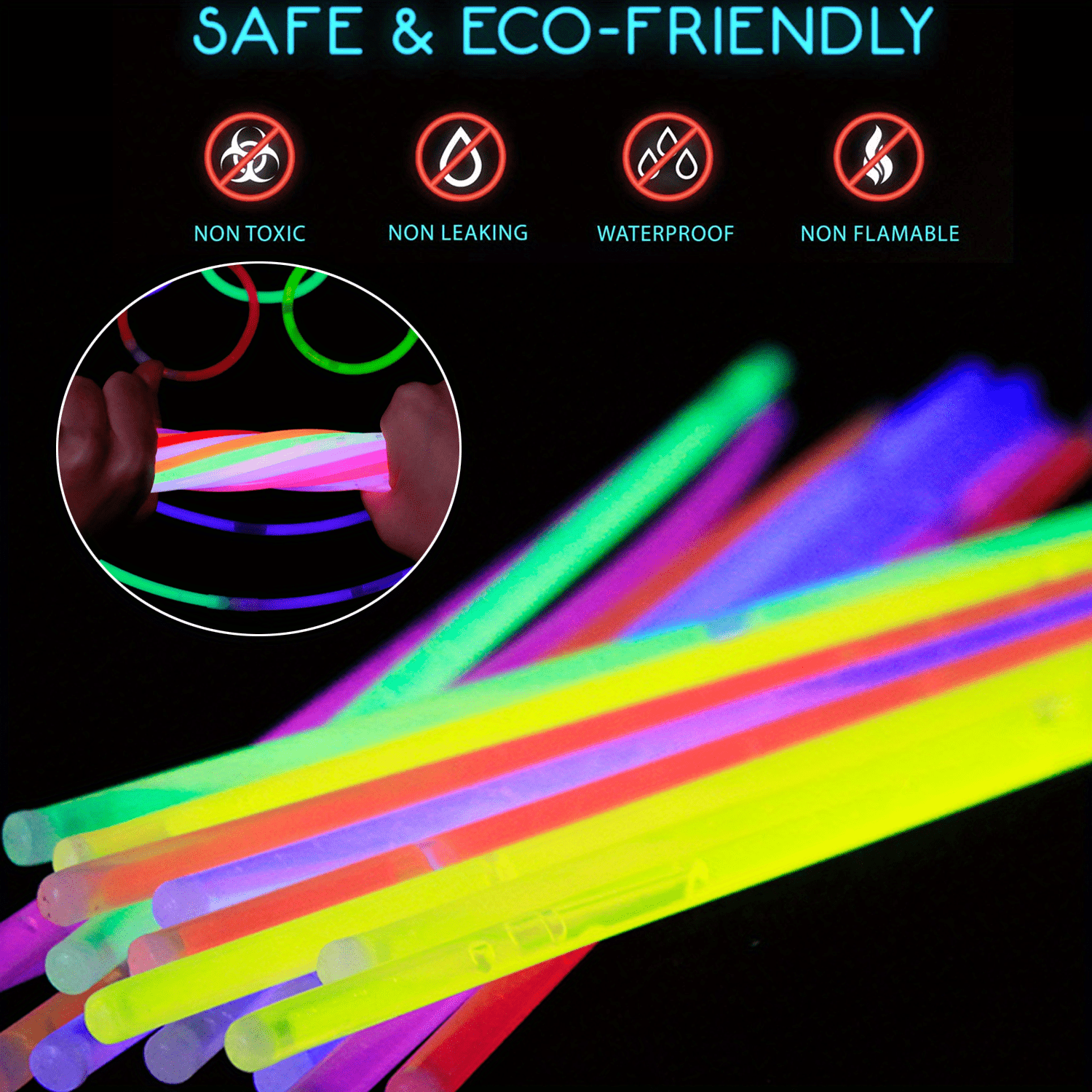 Glow Sticks Glow In The Dark 100 Party Sticks Supplies Eye - Temu