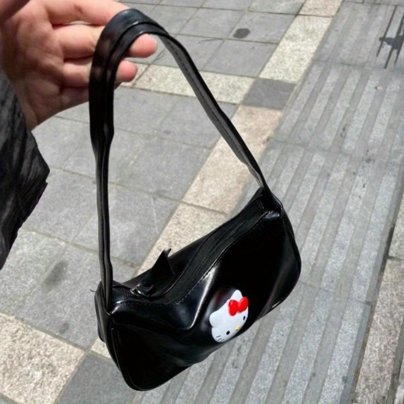 Hello Kitty Pattern Baguette Bag, Trendy Zipper Underarm Bag, Stylish  Shoulder Bag - Temu Austria