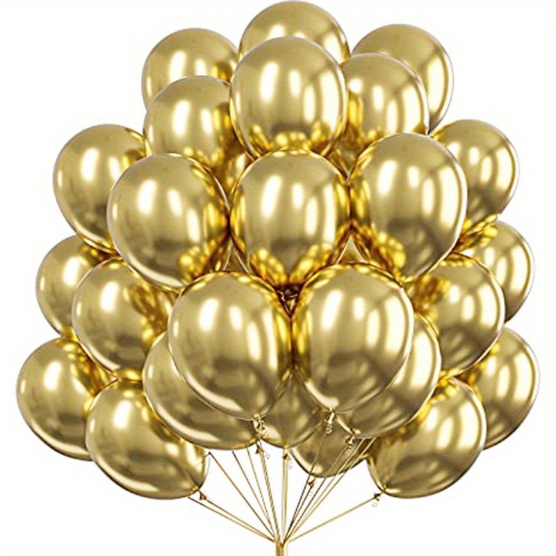 Kelfara Globos dorados metálicos, 60 globos de látex de color dorado  metálico y confeti de 12 pulgadas a granel para fiestas de cumpleaños,  despedidas