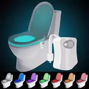 pmmj toilet night light motion sensor activated led lamp fun 8 16colors changing bathroom nightlight add on toilet bowl seat battery not included for retailers small business owners details 0