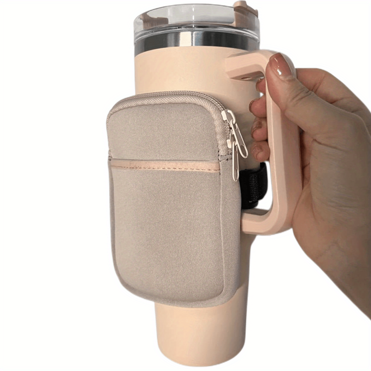 Water Bottle Pouch Compatible With Stanley Tumblers 20oz 30oz 40oz Mugs Cups  with Adjustable Strap Water Cup Go Out Portable Bag, Arm Wrist Storage Bag  with Pocket for Cards, Keys, Wallet, Earphone