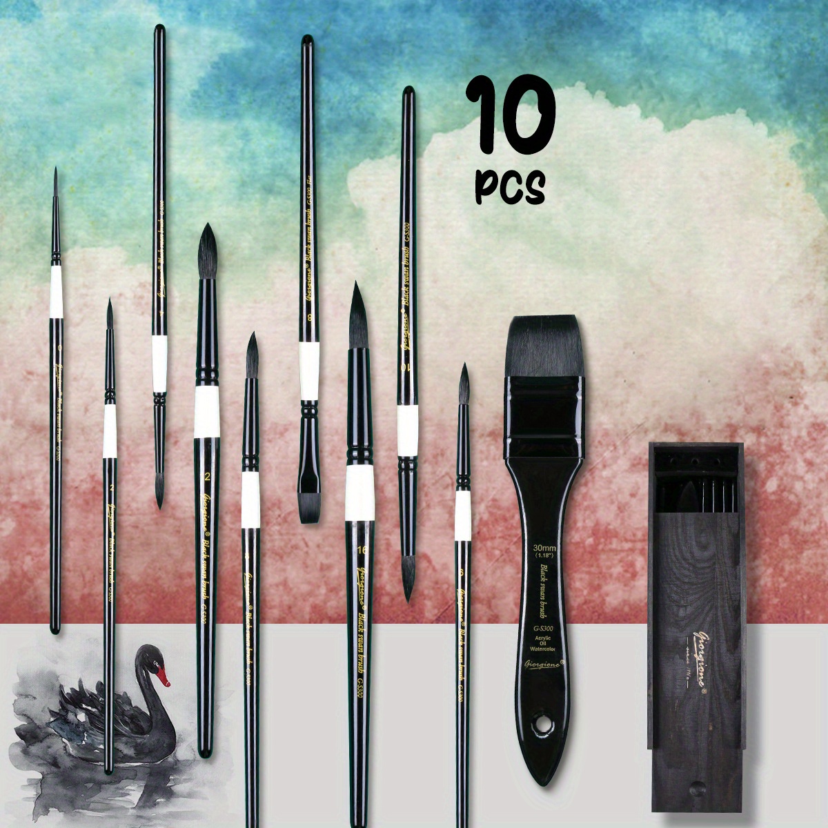 Watercolor Brush Set 10 Professional Watercolor Paint Temu