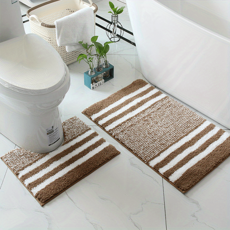 Bath Mat Set Anti-slip Bathroom Mat Toilet Floor Carpet Bathroom Rug Floor  Mats