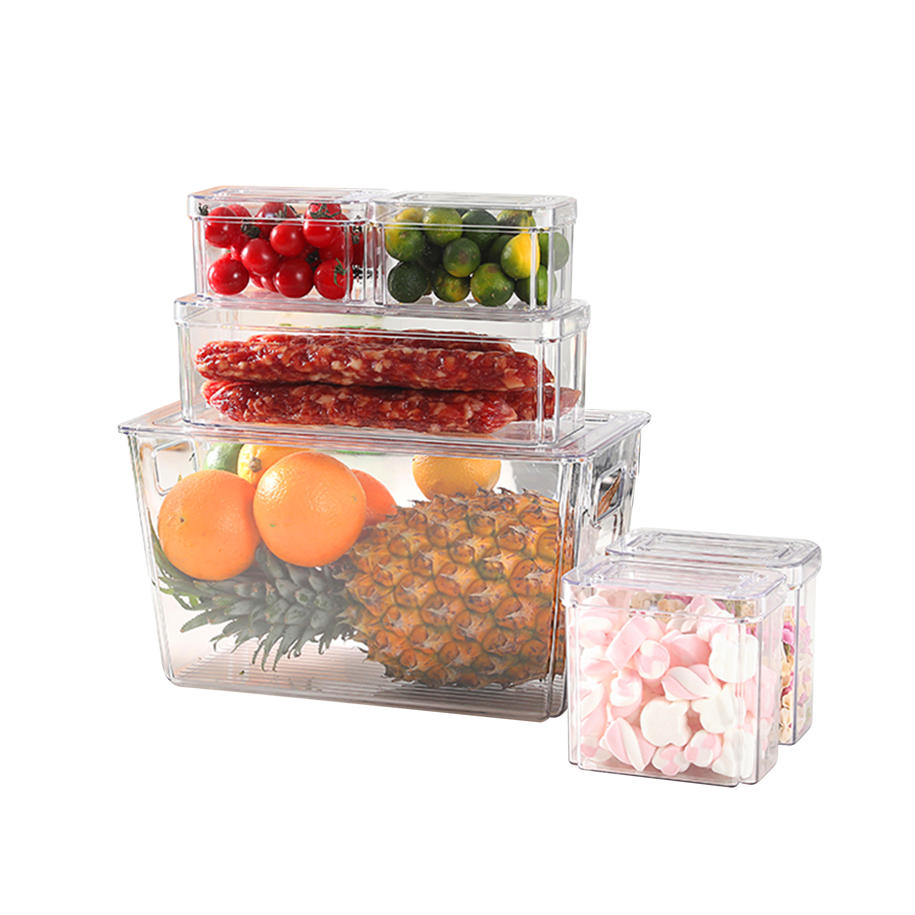 16PCS Fridge Organizer Stackable Fruit Storage Containers Storage