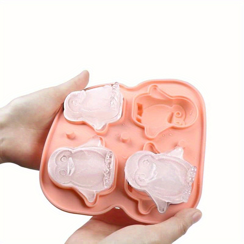 2023 New Silicone Ice Grid 4 Consecutive Penguin Mold Ice Cream Ice Grid  Household Net Red Popsicle Frozen Ice Ball Ice Box Ice Mold - Temu