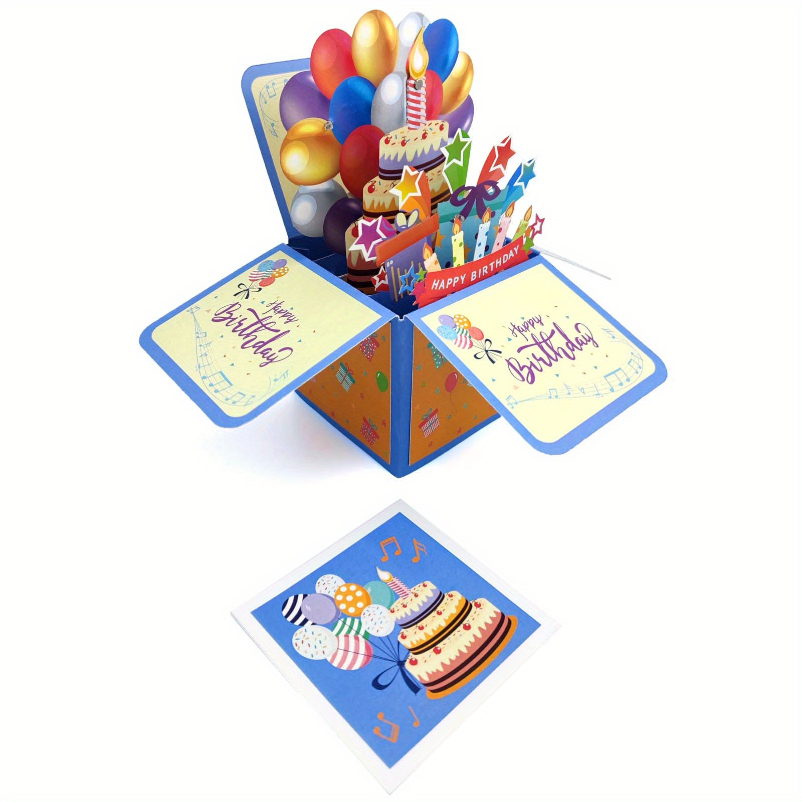 Musical Birthday Card Blowable Led Light Candle 3d Popup - Temu