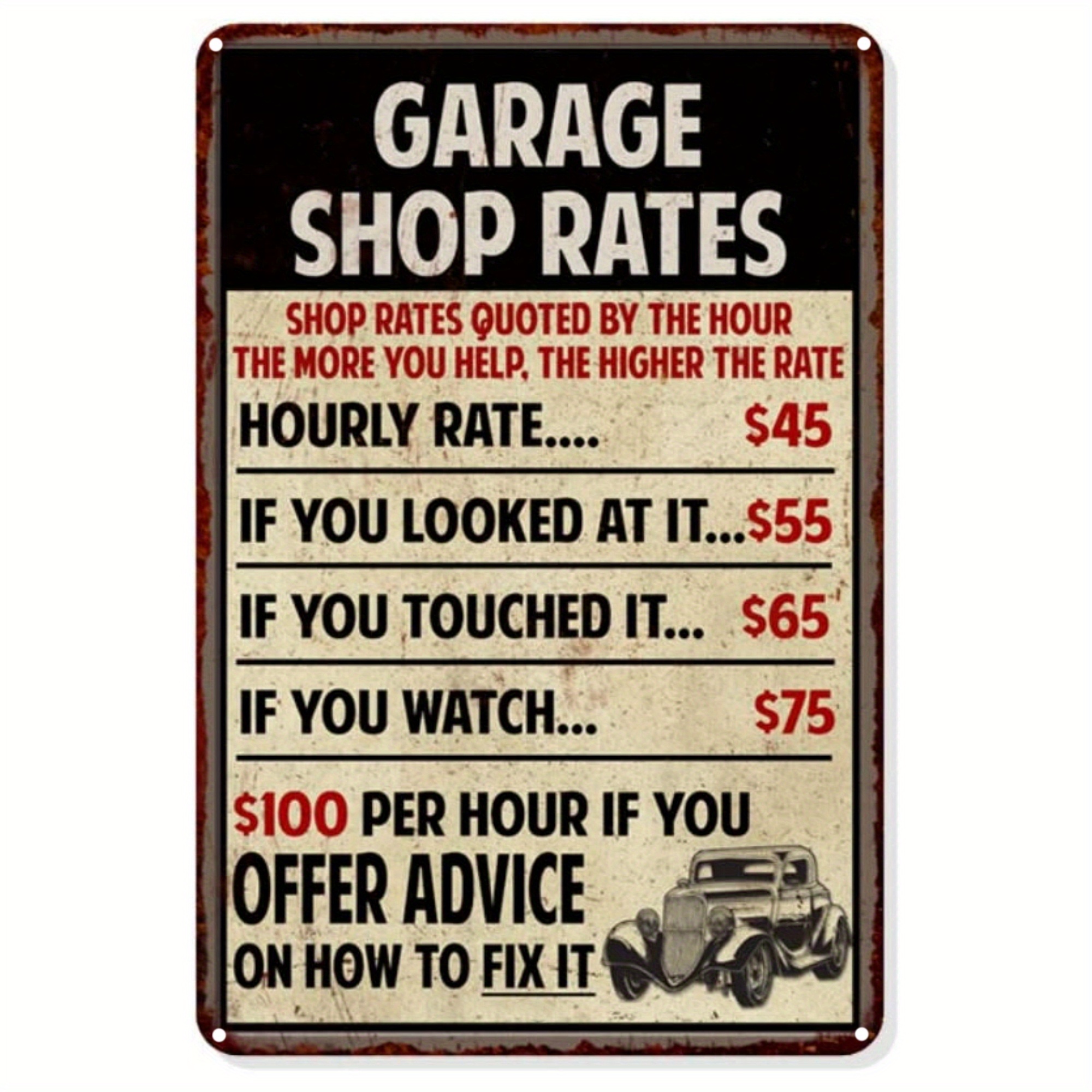 1pc Garage Sign, Man Cave Tool Shed Decor, Gifts For Men, Dad, 12x8 Inches  Aluminum Metal Sign