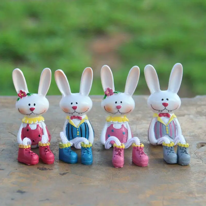 Resin Long Legs Rabbit Statue Ornaments Home Table - Temu New Zealand