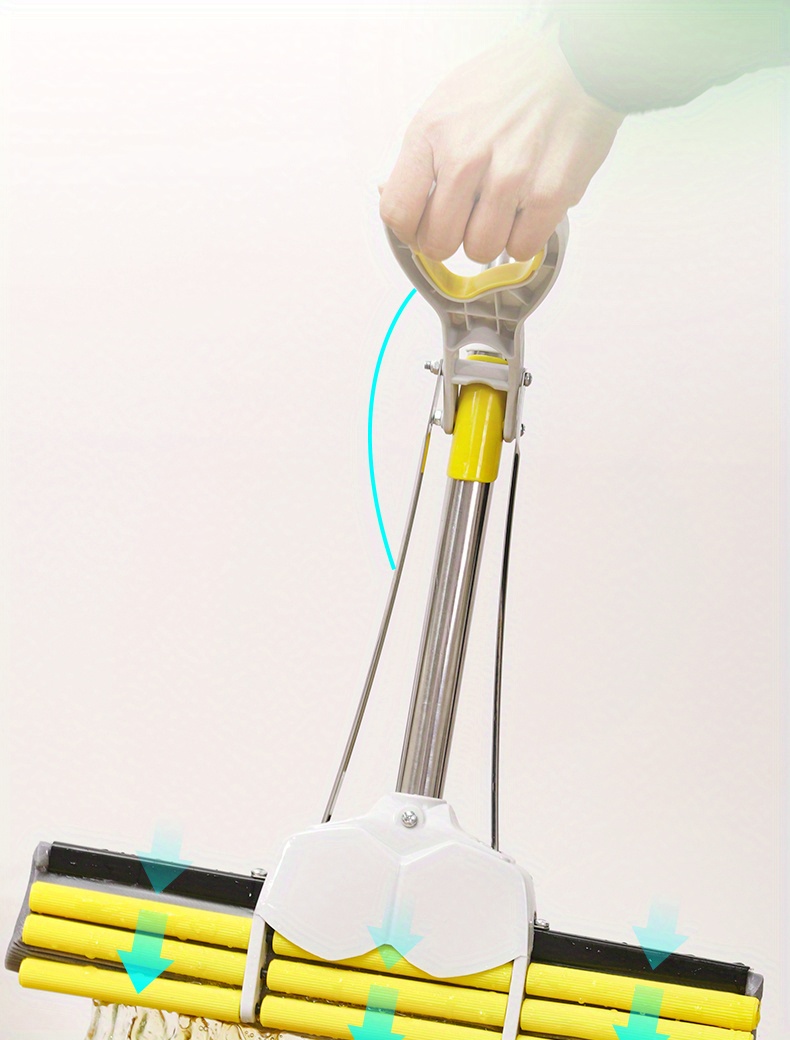 Sponge Roller Mop Stainless Steel Handle Floor Cleaner - Temu