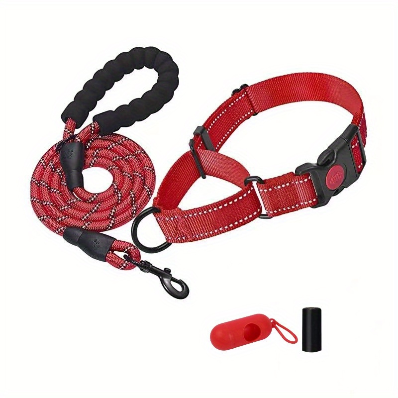 Safety Training Dog Collar Leash Set Poop Bags Dispense Temu New Zealand