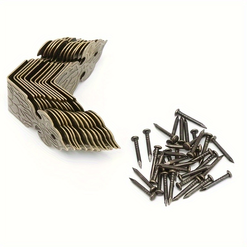 TEMU Set da 12 pz Staffe angolari decorative 25x25mm per mobili, piedini per scatole di legno, protezioni angolari per mobili, mensole decorative,