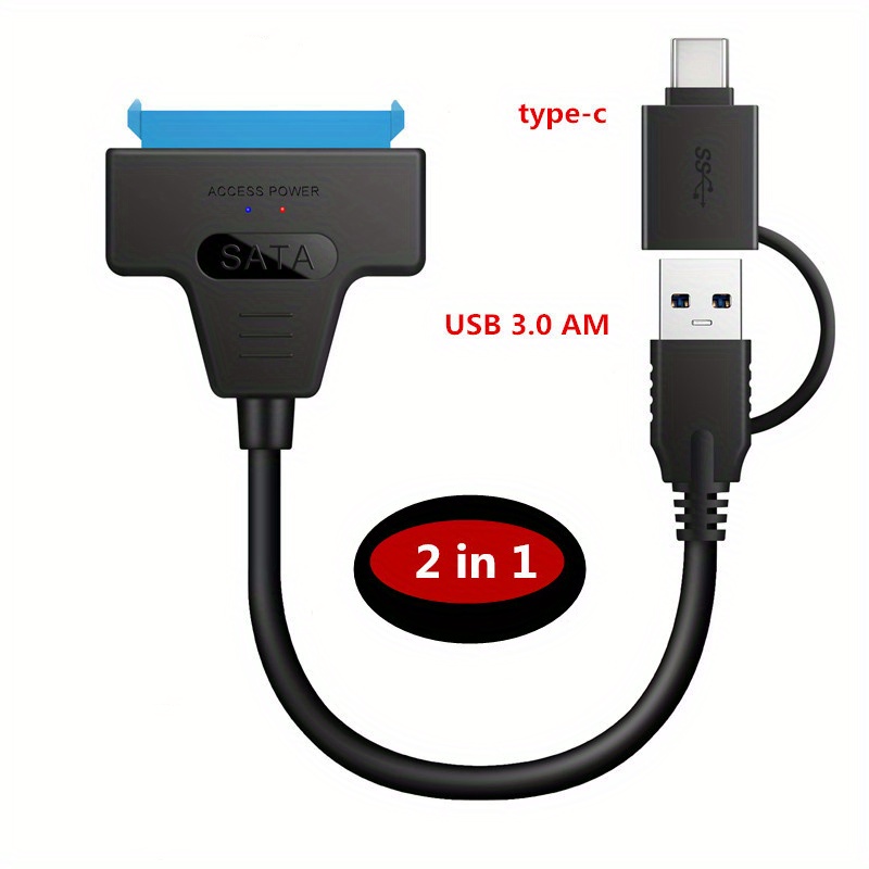 Câble SATA vers USB 3.0 Type-C, jusqu'à 6 Gbps pour disque dur externe HDD