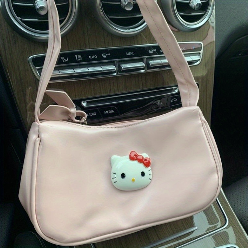 Hello Kitty Pattern Baguette Bag, Trendy Zipper Underarm Bag, Stylish  Shoulder Bag - Temu Austria