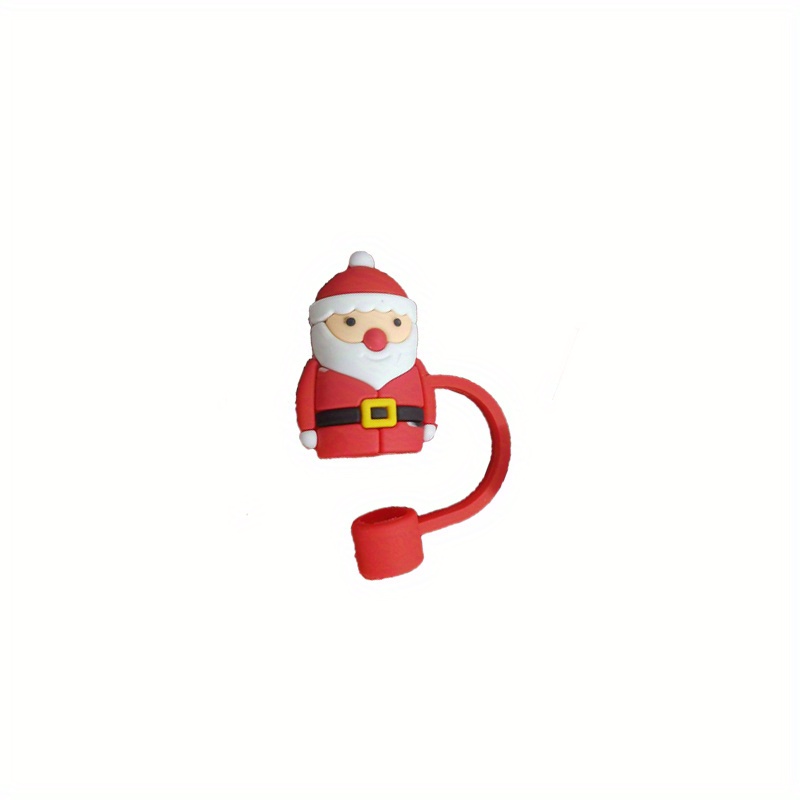 8/10pcs 26cm Helical Christmas Straws Tree Santa Claus Reusable