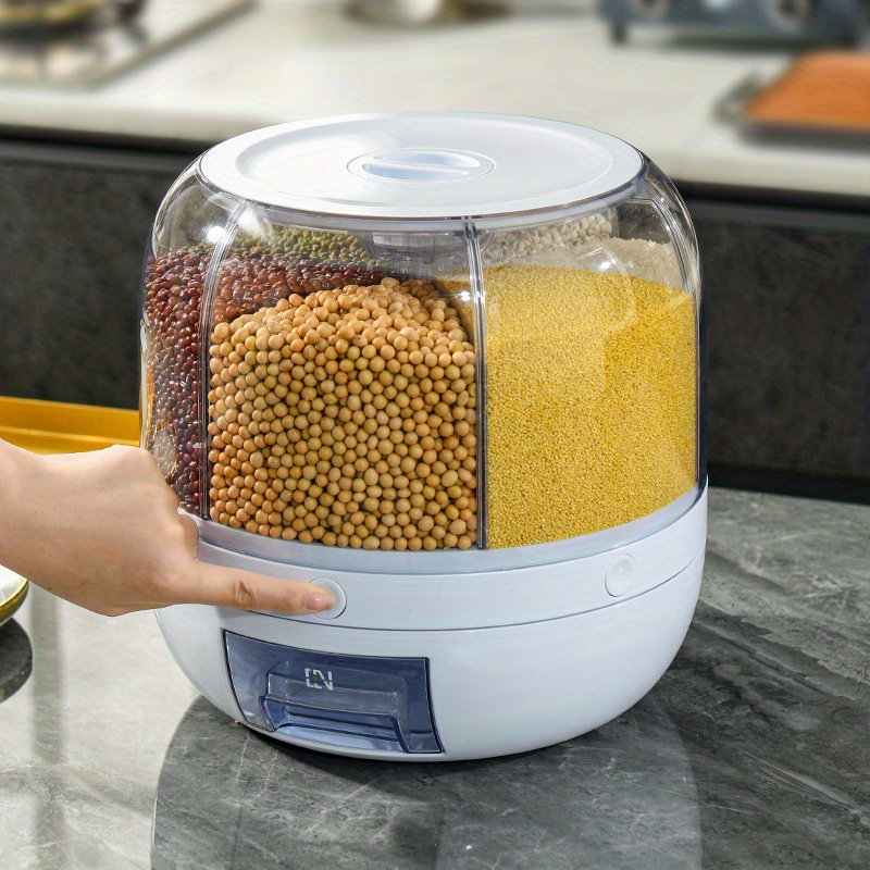 Cubo De Arroz De Clasificación De 1 Pieza Con Rejillas Divididas, Contenedor De Cereales De Gran Capacidad, Contenedores De Almacenamiento A Prueba De Insectos A Prueba De Humedad Para Arroz, Cereales, Granos, Harinas, Alimentos Para Mascotas, Dispensador De Arroz Hermético Para El Hogar, Tarro De Almacenamiento De Alimentos, Suministros De Cocina Para El Hogar detalles 1