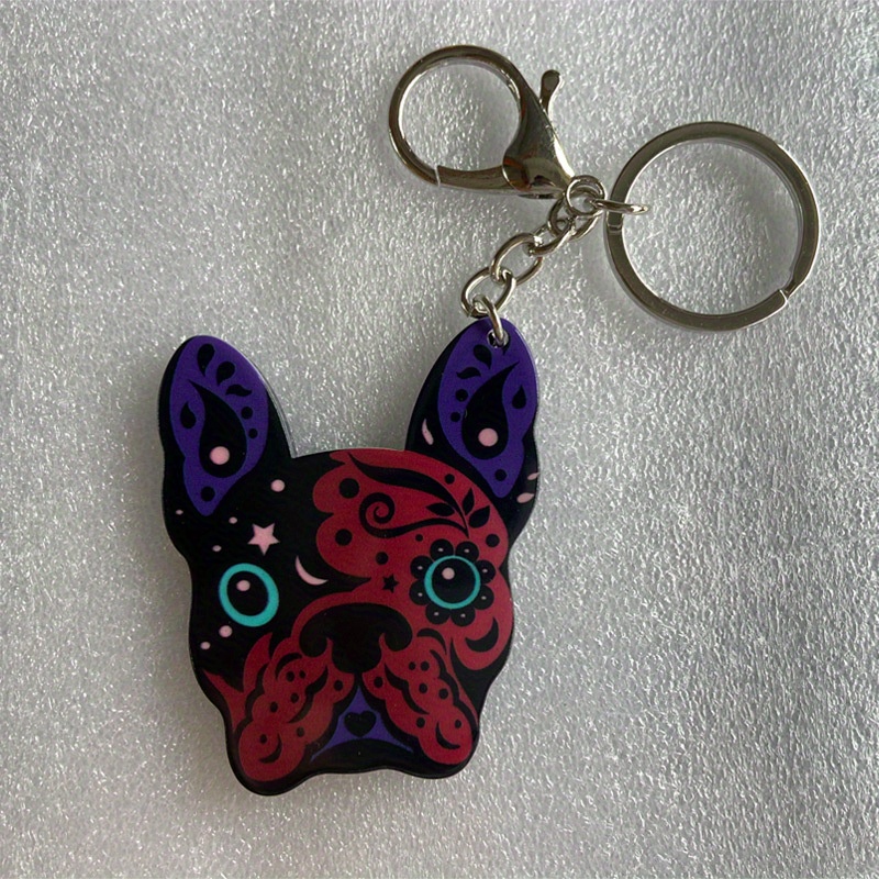 French Bulldog Car Keychains Cute Keyring Cool Pet Dog Pendant Bag Charm  Men Women Keychain Key Ring Holder Gifts - Automotive - Temu Italy