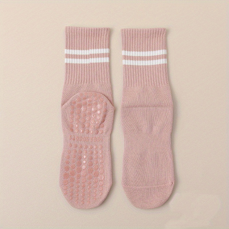 Silicone Yoga Socks Non Slip Striped Sports Socks Grips In - Temu