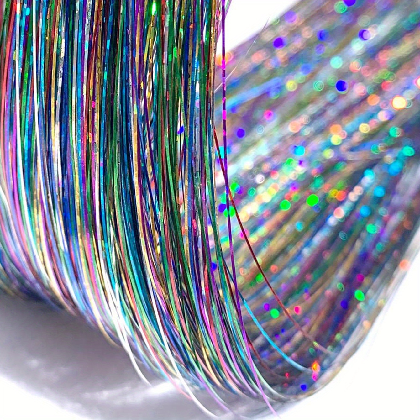 Multi color Hair Tinsel Kit Extensions Holographic Hair - Temu