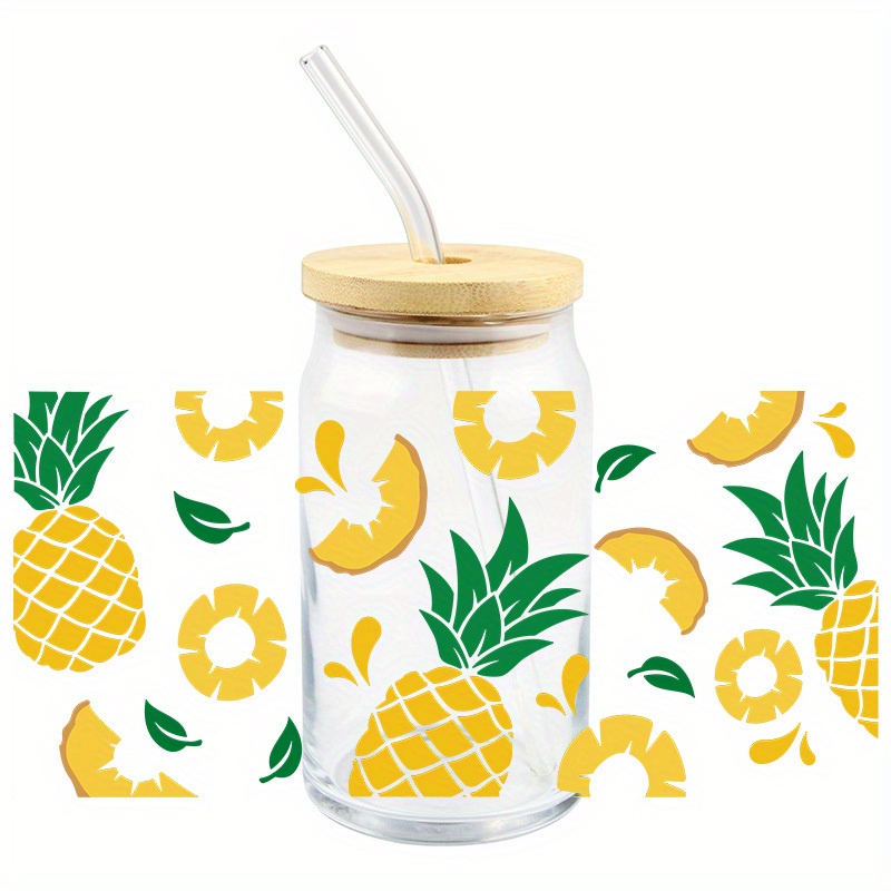 Glass Cup Decals Red Strawberry Sticker Uv Dtf Transfer Temu