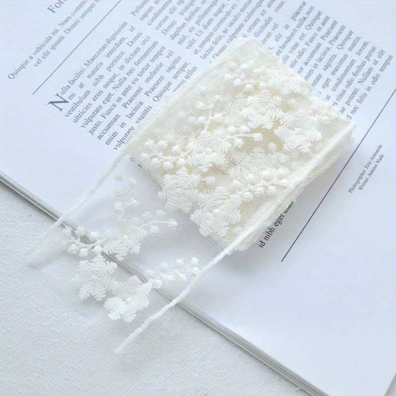 1 Meter Mesh Embroidery, Flower Lace, Hand Sewn Decorative Hair Accessories, Headwear Materials, Homemade Diy Large Bow Hair Clips
