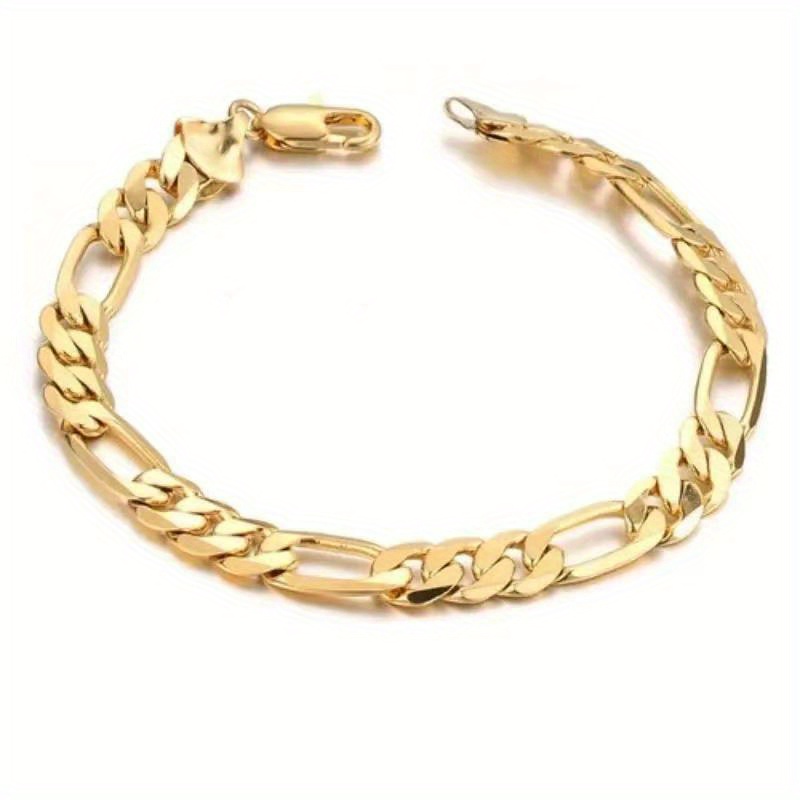 European And American 6mm Golden Unisex Hip Hop Bracelet