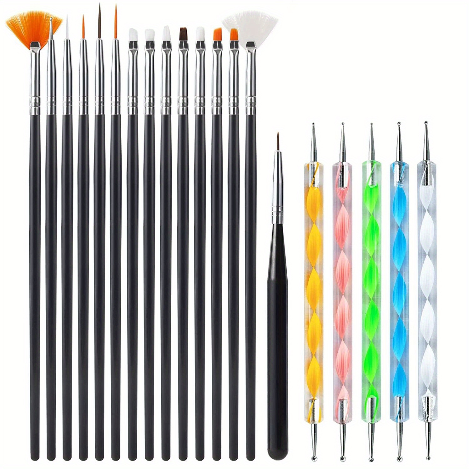 Set of 3 Nail Art Brushes with lids – MagpieBeautyUSA