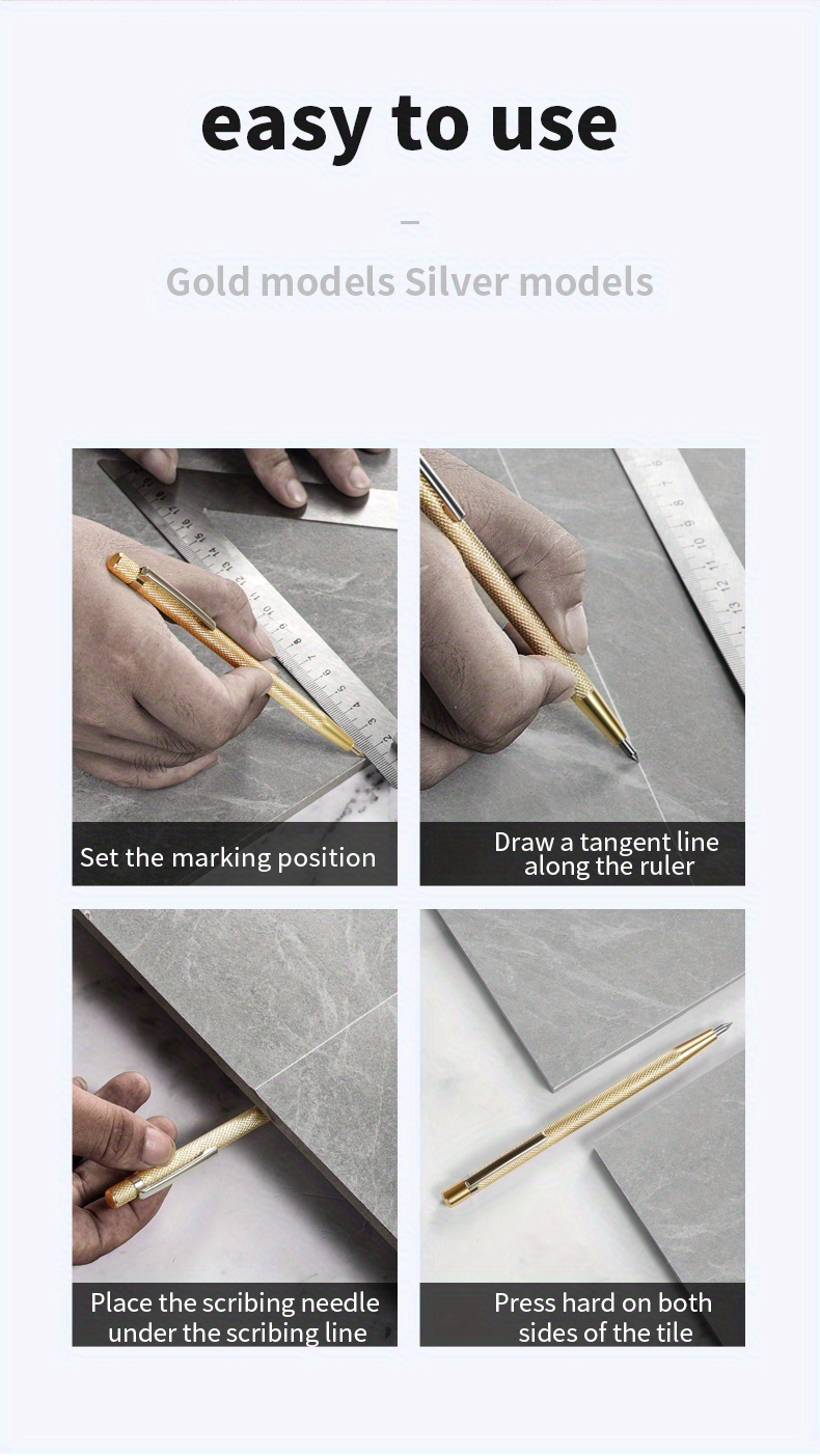 Ceramic Tile Cutter Pen, Engraved Pen, Carbide Marking Pen, Lettering Pin  Roller Glass Cutter Floor Tile Marking Tile Pen, Cutter Cutting Tool