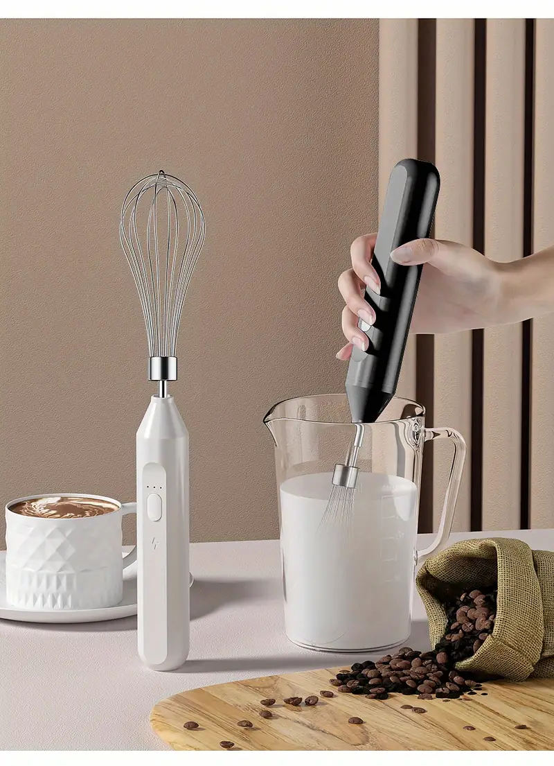 1pc egg beater cake cream baking automatic blender handheld coffee bubbler cow grandma bubbler household wireless electric milk frother details 10