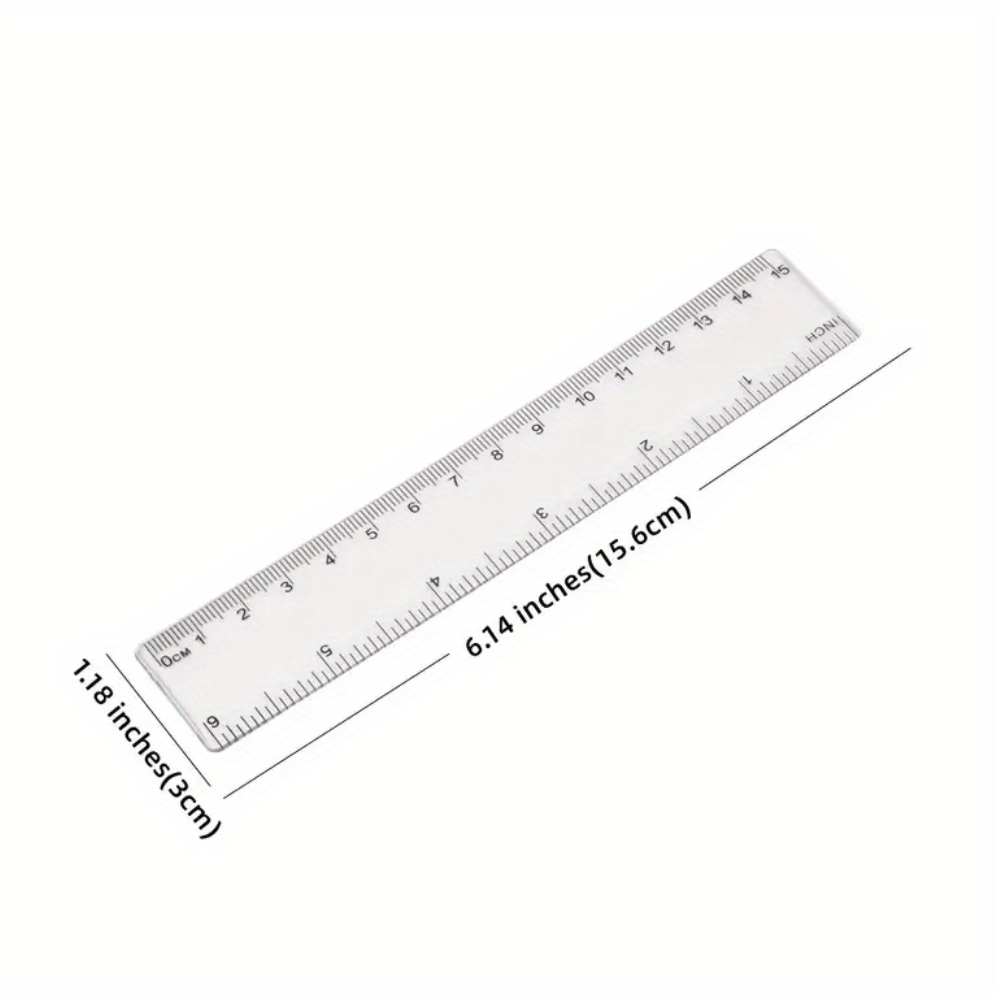 Transparent Ruler 15/20/30cm Portable Simple Style Rulers Math
