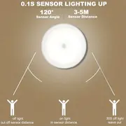 1pc wireless motion sensor night light bedroom decor light 6led detector wall decorative lamp for staircase closet room details 5
