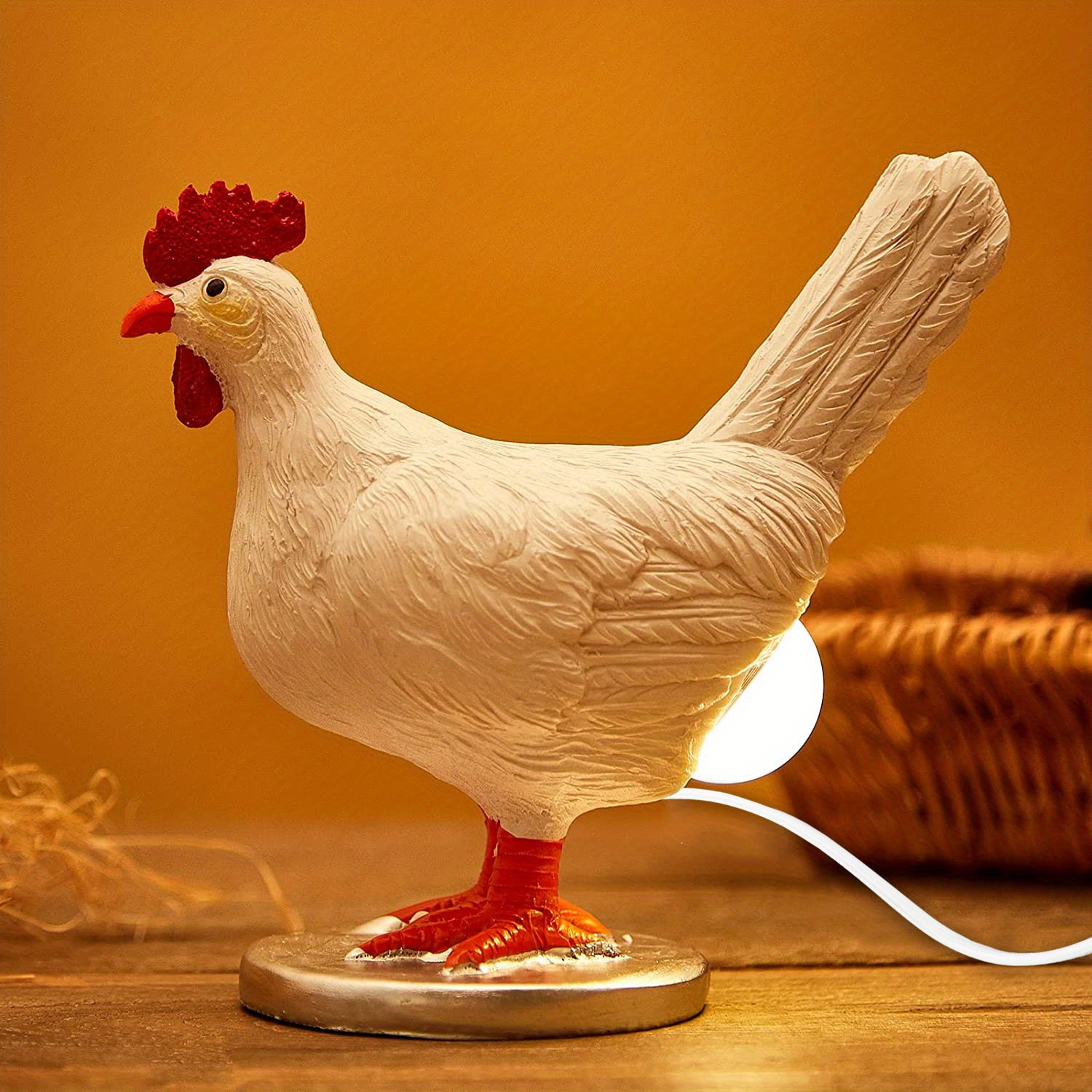 Bring Home a Lifelike Chicken Egg Lamp - 3D LED Night Light with USB,  Easter Gift