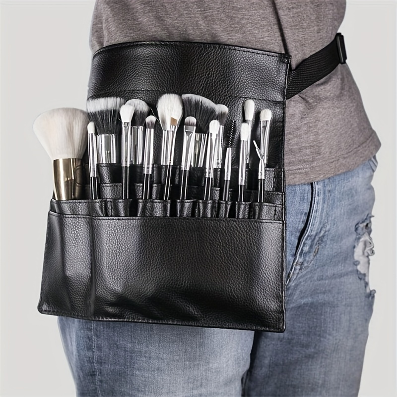 Premium Professional Cosmetic Magnet Brush Gift Set with Standing Holder,  Black, 8 Piece Set 