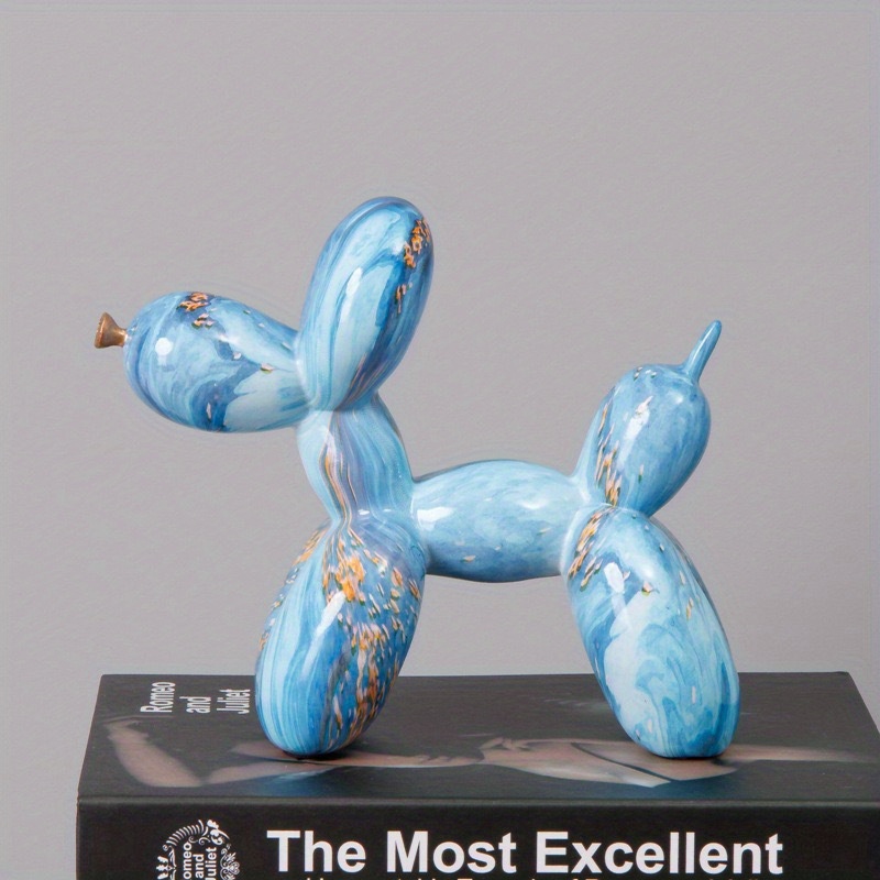 Creative Splash Ink Balloon Dog Sculpture Statue Resin Nordic Home Living  Room Decoration Kawaii Room Decor Desk Accessories 