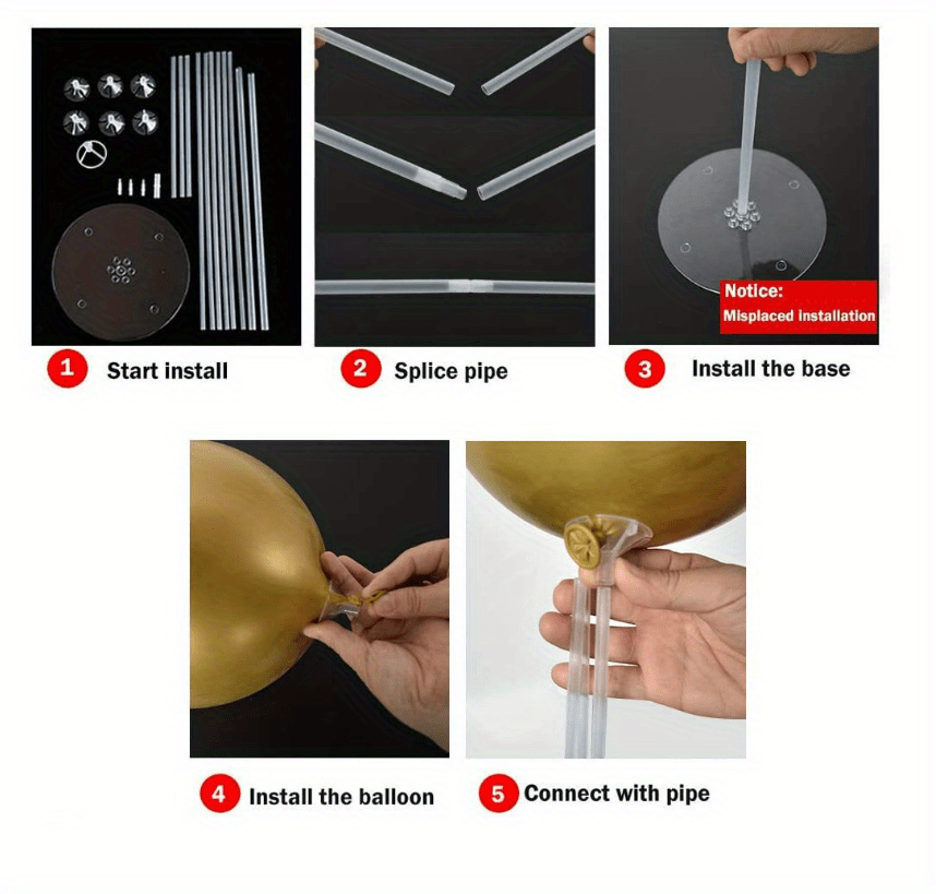 Golden Blue Latex Balloon Table Float Combination Birthday Temu