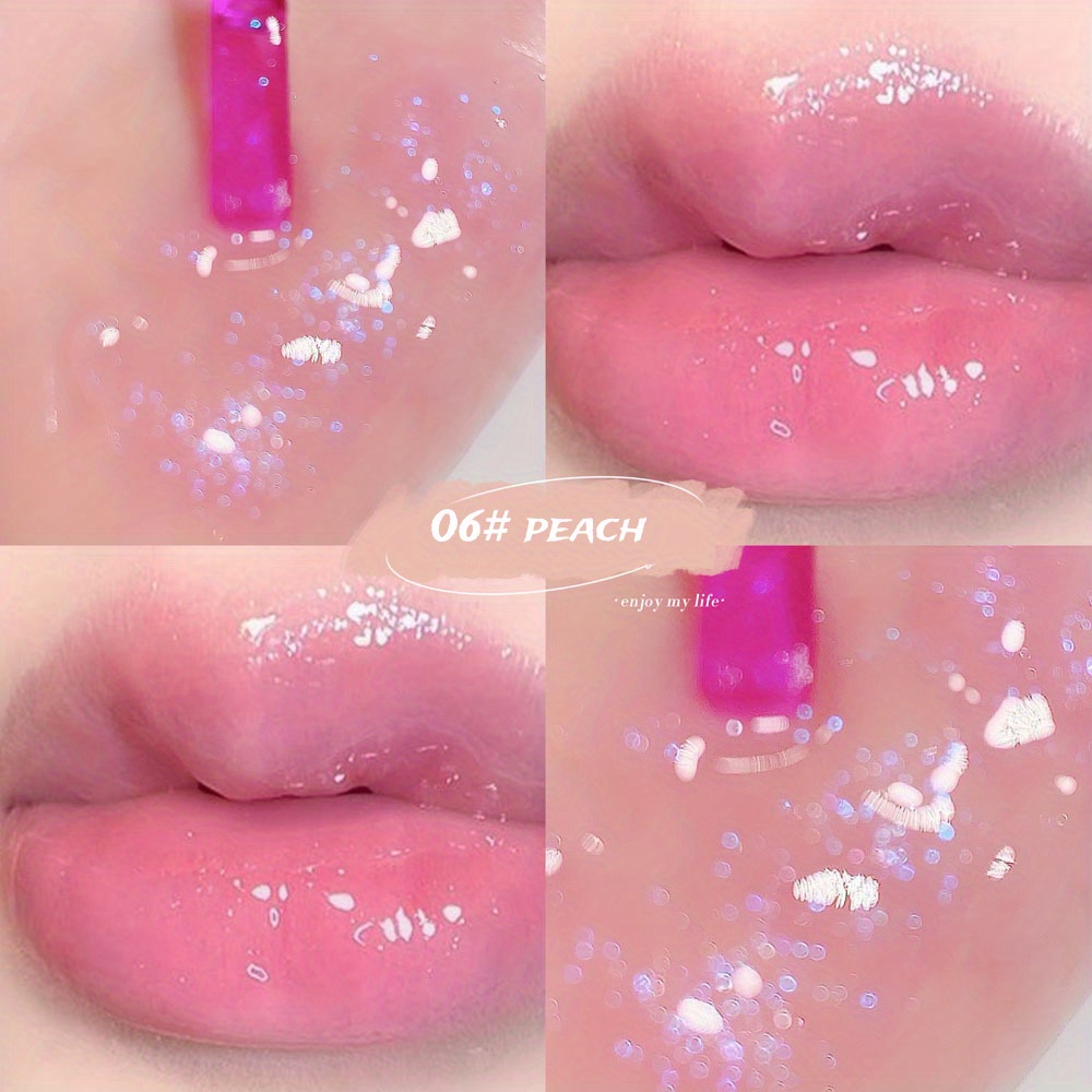 6 Colors Lip Plumping Lip Gloss Dewy Finish & Shimmer