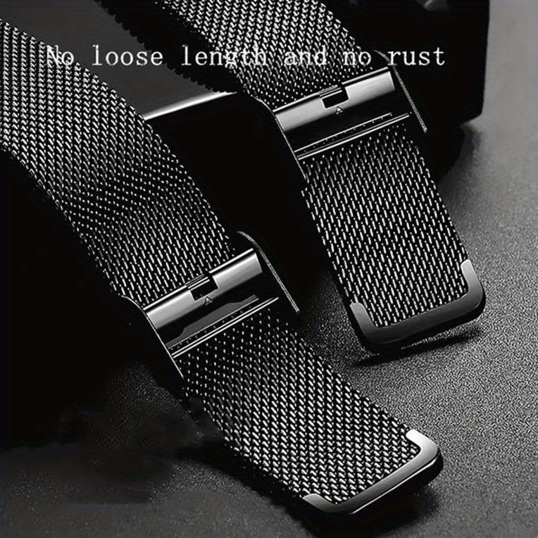 Reloj de Lujo para Hombre con Esfera Negra - Diseño Elegante Deportivo y Casual con Correa de Malla, Caja de Aleación, Movimiento de Cuarzo, Batería No Recargable, Reloj de Pulsera para Uso Diario | Reloj Elegante y Estiloso | Reloj con Correa de Malla