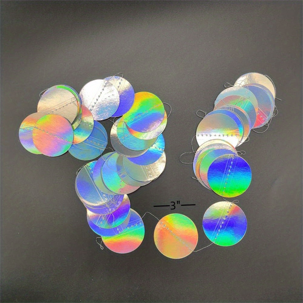 1pc, Disco Theme Magic Disc Paper Flower Birthday Party Decoration Layout  Background Wall Pendant Brace