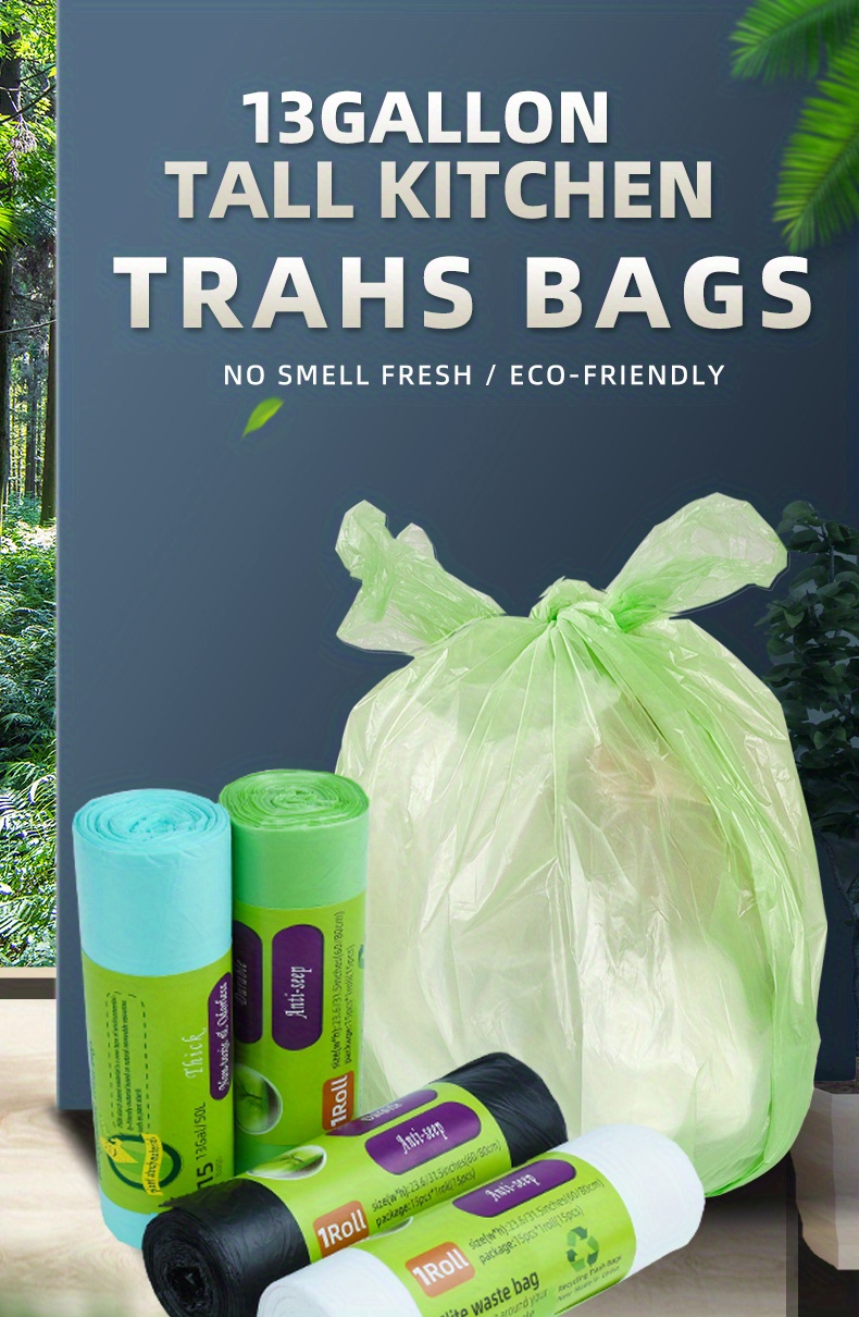 15 Bags 13 Gallon Garbage Bags Can Be Biodegradable Super - Temu