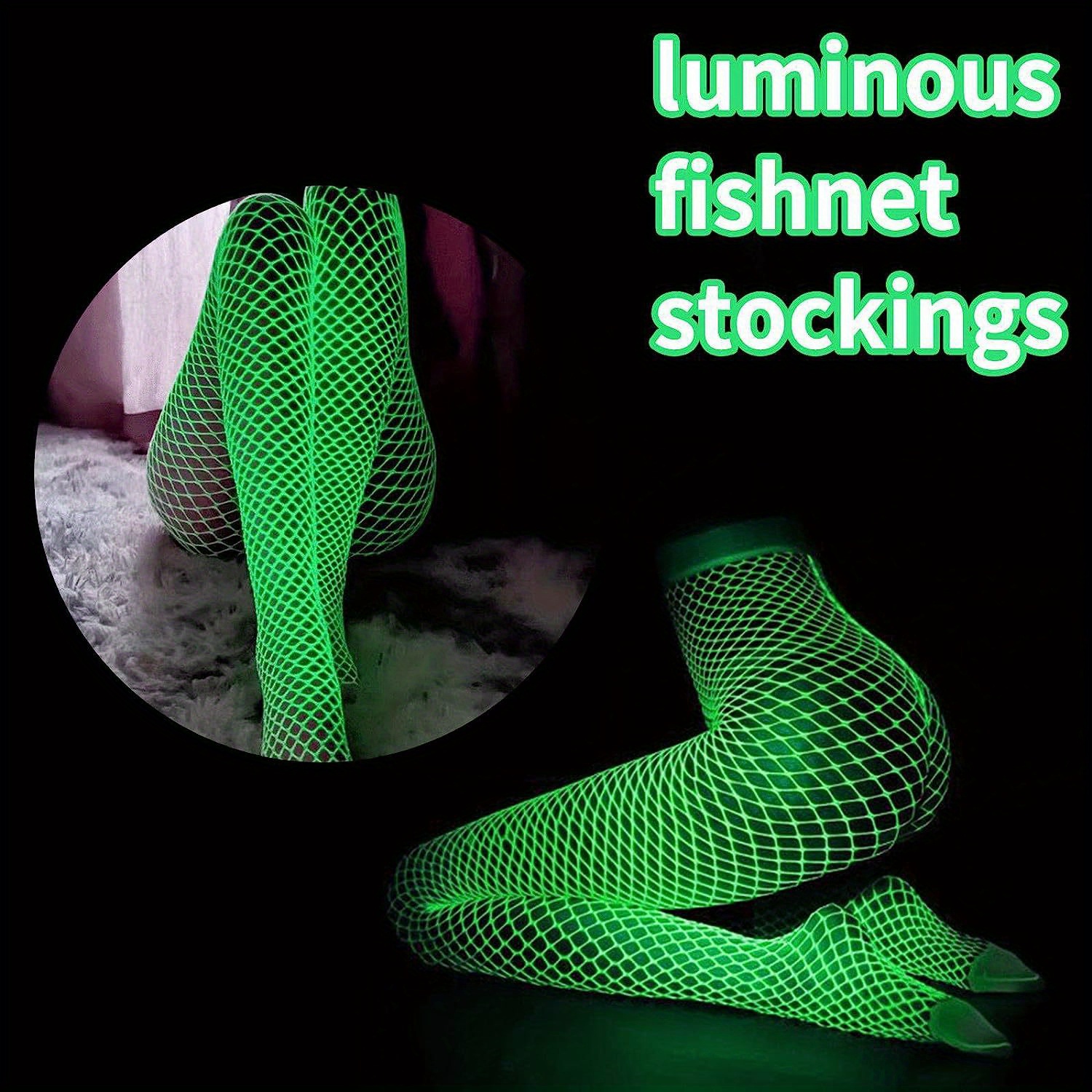 Women's Neon Green Fishnet Tights